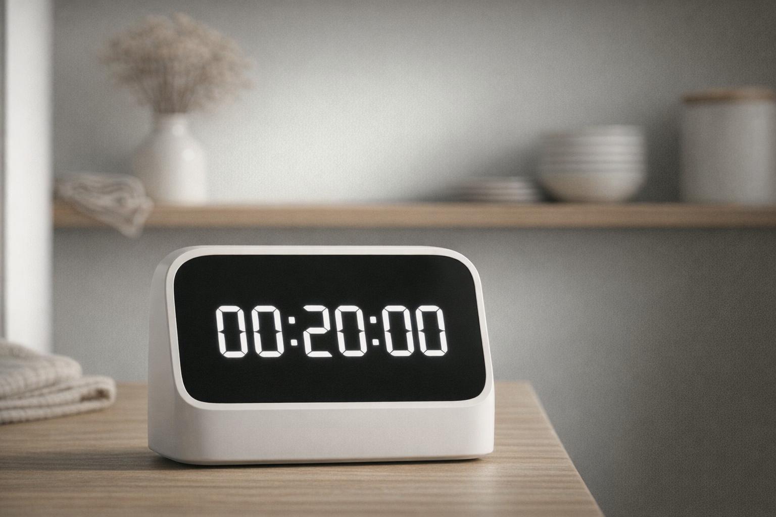 Minuteur 20 minutes et étagère rangée pour désencombrer sans craquer