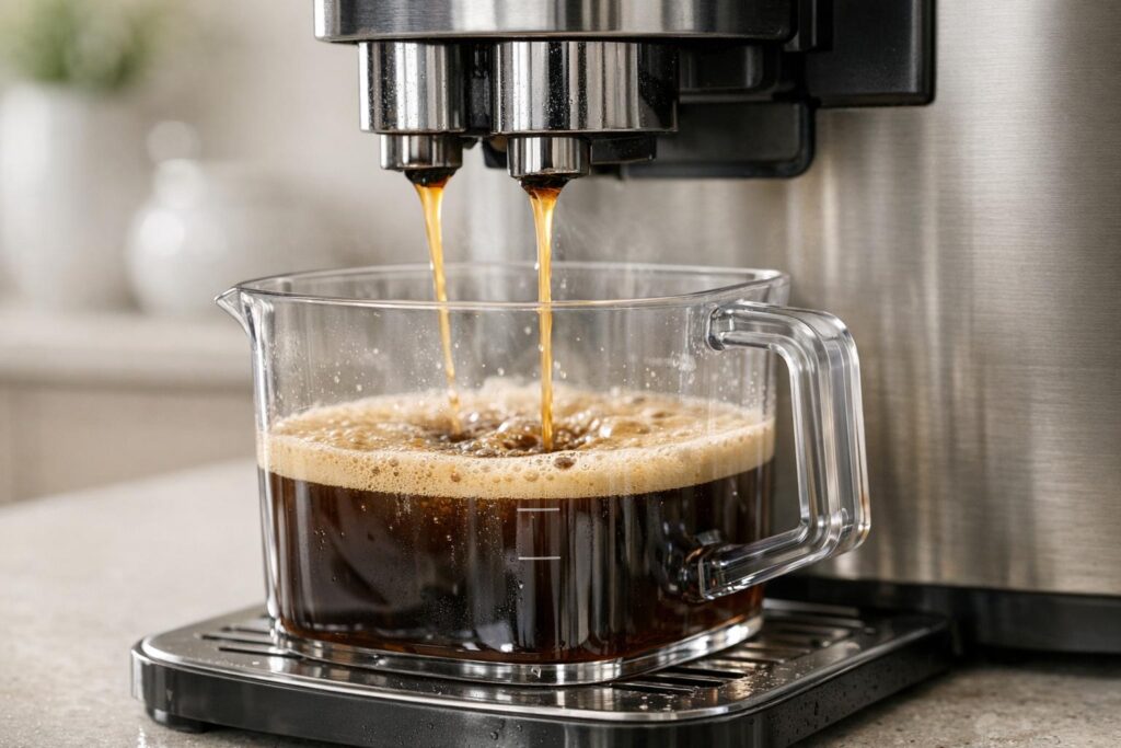 Cycle de détartrage d’une machine Nespresso avec récipient d’au moins 1 litre