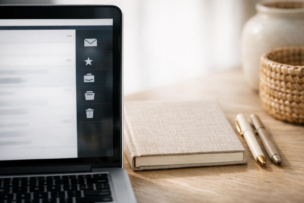 Dossiers minimalistes pour trier une boîte mail