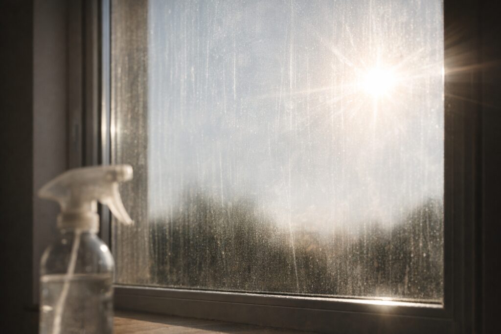 Éviter de nettoyer les vitres en plein soleil pour limiter les traces