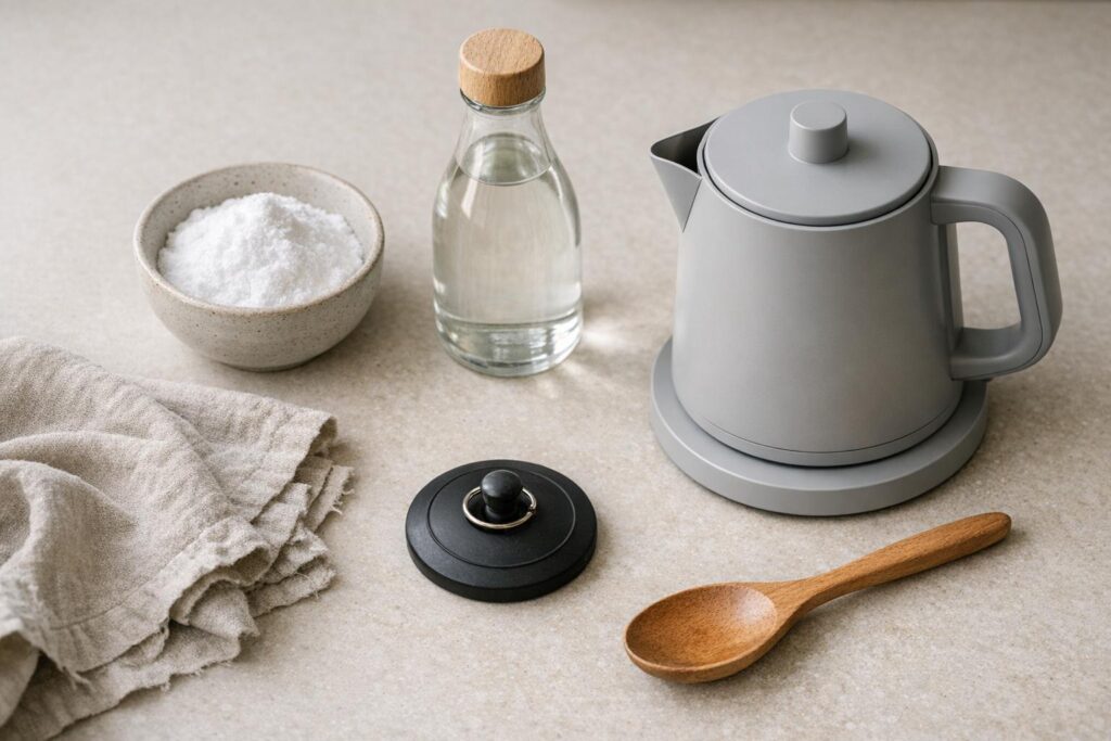 Bicarbonate, vinaigre blanc et eau très chaude pour déboucher un évier