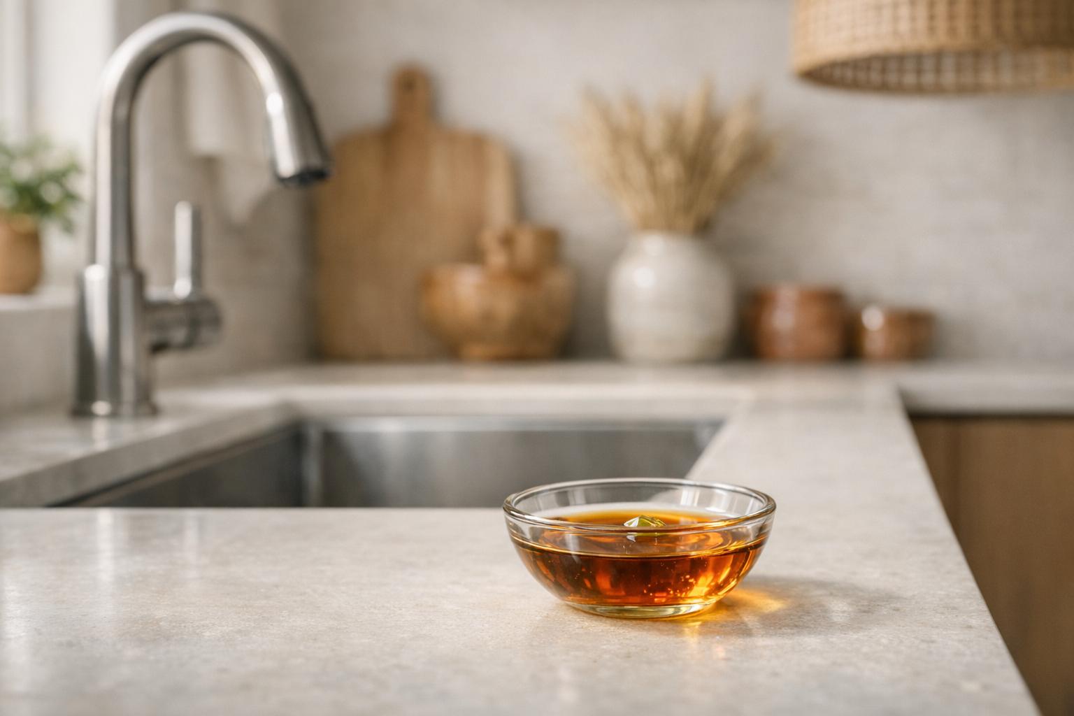 Piège simple pour moucherons cuisine posé près de l’évier