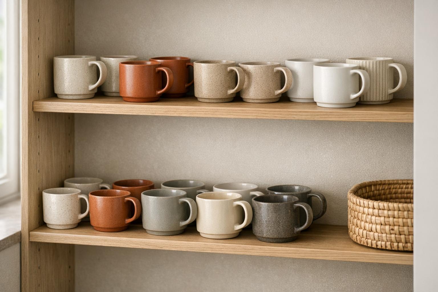Ranger les tasses sans les empiler dans un placard de cuisine