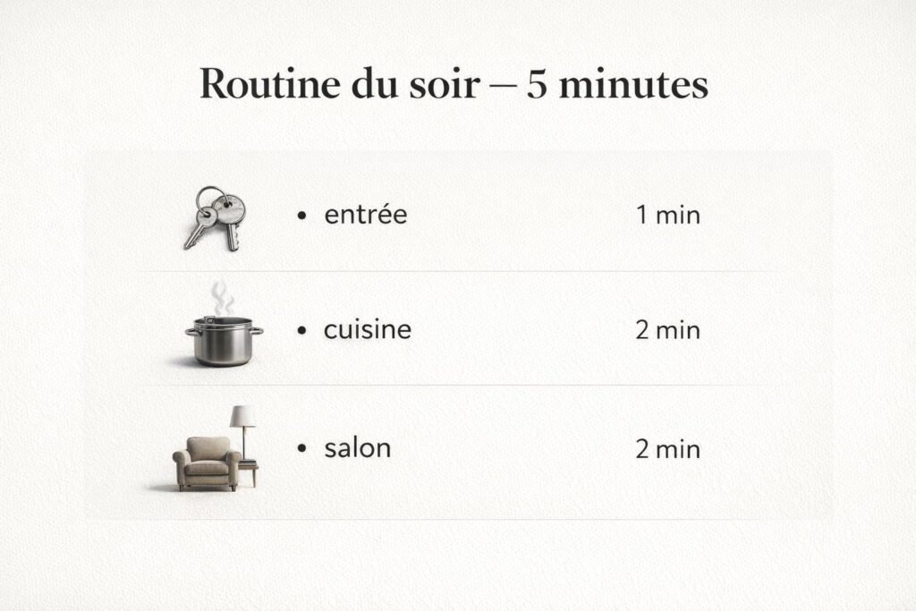 Version 5 minutes de la routine du soir quand on est fatiguée