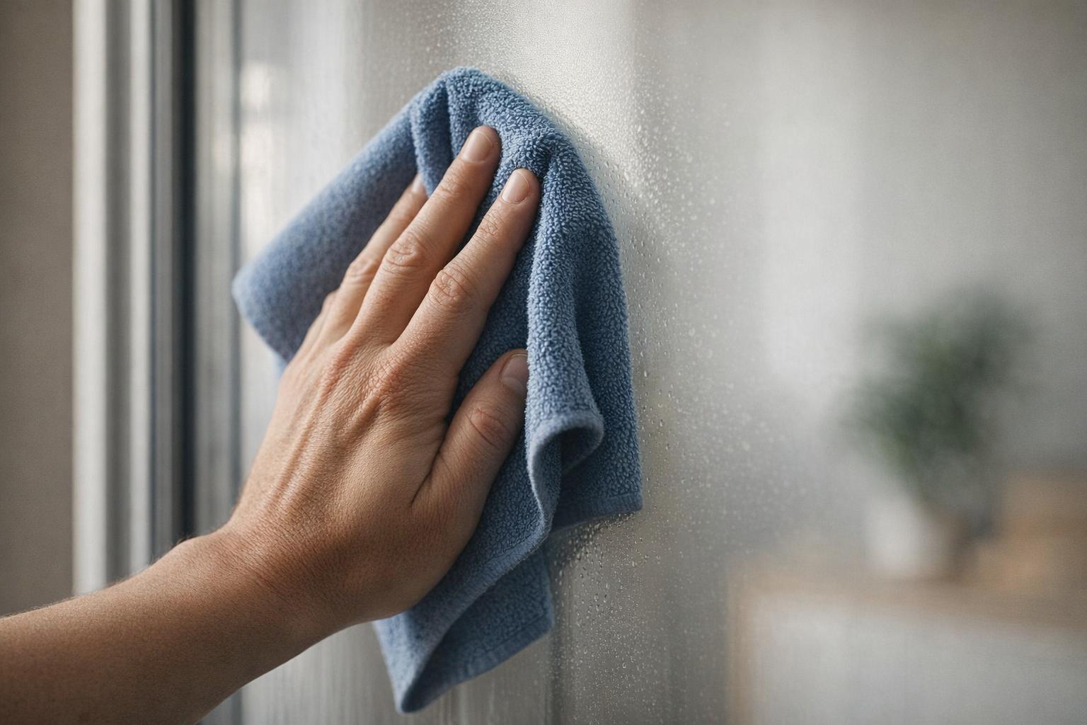 Nettoyer une vitre avec une microfibre pour éviter les traces