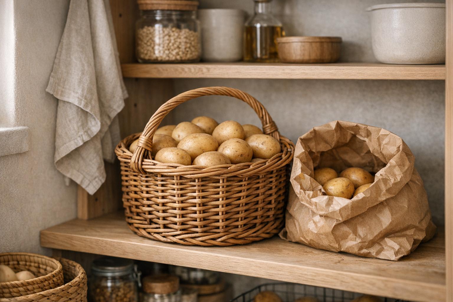 Conserver les pommes de terre plus longtemps dans un panier respirant