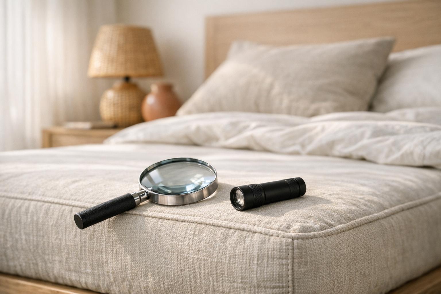 Chambre propre avec inspection du matelas pour se débarrasser des punaises de lit